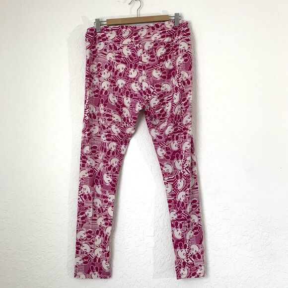 Lularoe Leggings Disney Mickey Mouse Women  Tall & Curvy Purple Fuschia Cartoon - Picture 2 of 8